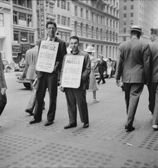Firms being picketed, 42nd Street, New York City, 1939. Creator: Dorothea Lange.