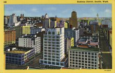 Business district, Seattle, Washington, USA, 1935. Artist: Unknown