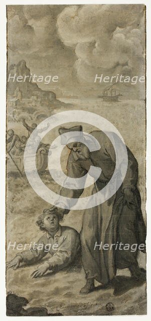 Study for Saint Philip Neri Rescuing a Drowning Youth, 1596/99. Creator: Cristofano Roncalli.