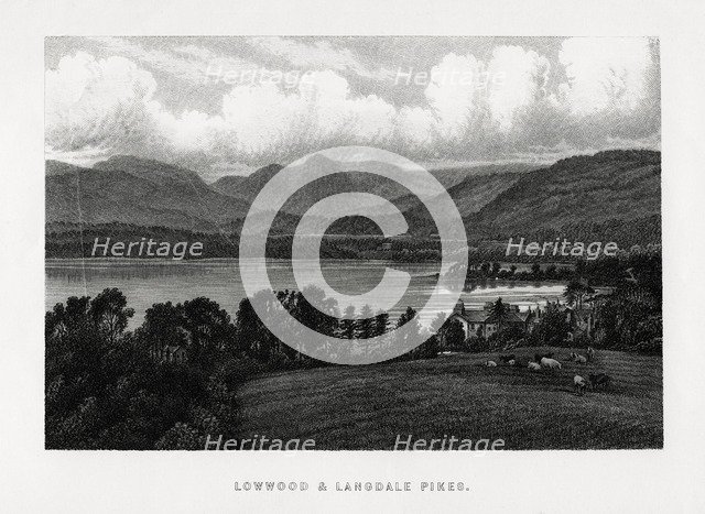 Lowwood and Langdale Pikes, Lake District, Cumbria, 1896. Artist: Unknown