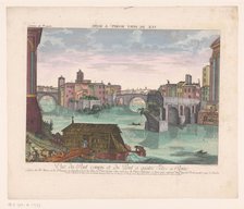 View of the Tiber Island in Rome, 1755-1779. Creator: Balthasar Friedrich Leizelt.