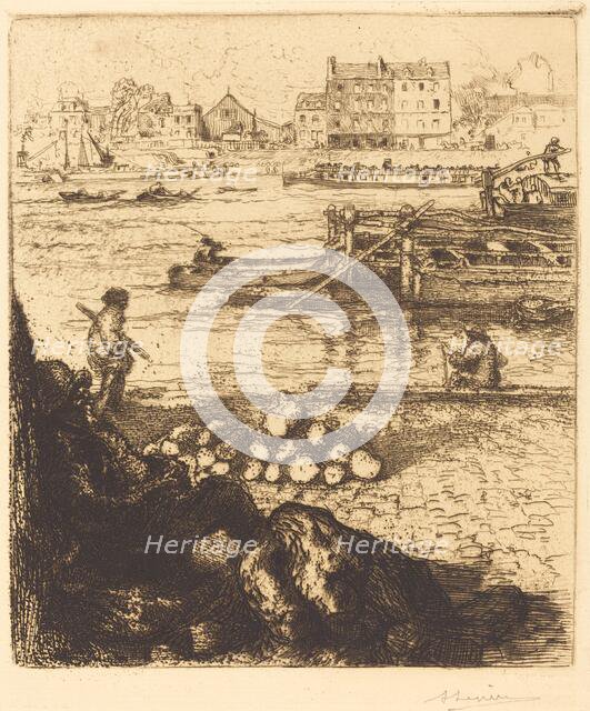 Dockman, Pier at La Gare (Le debardeur, quai de La Gare), 1894. Creator: Auguste Lepere.