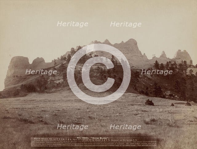 Crow Butte Near Ft Robinson, Neb and FE & MV RR -- In battle, the Indians drove the "Crows"..., 1891 Creator: John C. H. Grabill.