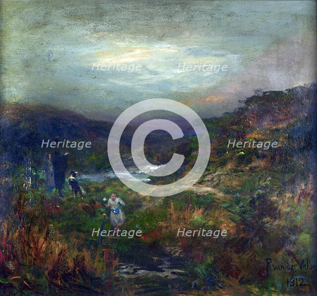 Landscape with figures, 1912. Creator: Petrus van der Velden.