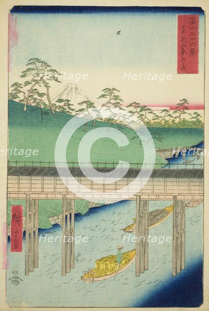 Ochanomizu in the Eastern Capital (Toto Ochanomizu), from the series "Thirty-six Views..., 1858. Creator: Ando Hiroshige.