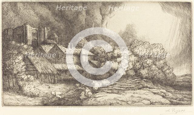 Farm at the Monastery (La ferme de l'abbaye). Creator: Alphonse Legros.