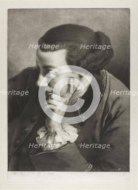 Portrait of a Young Man, Looking to the Left (Self-Portrait), from Life-Sized Heads, 1760. Creator: Thomas Frye.