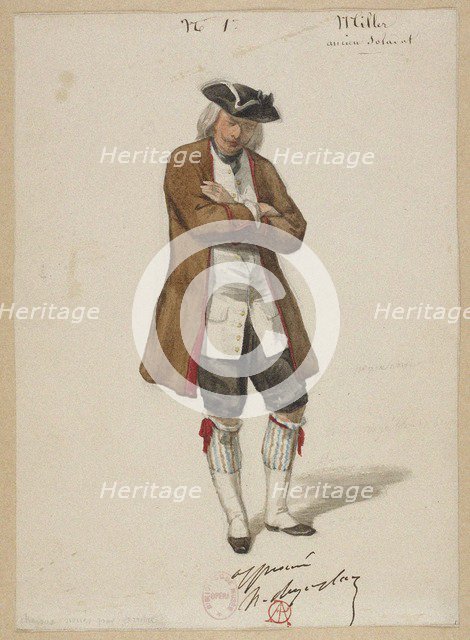 Costume design for the opera Louise Miller by Giuseppe Verdi, Paris Opéra, 02.02.1853, 1853.