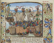 The Battle of La Rochelle, 1372, ca 1470-1475. Creator: Liédet, Loyset (1420-1479).