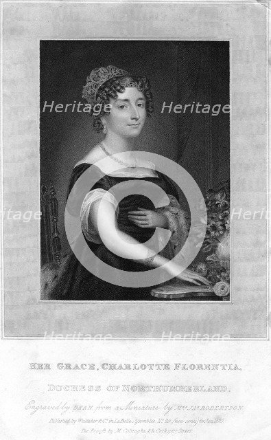 'Her Grace Charlotte Florentia, Duchess of Northumberland', 1829.Artist: TA Dean