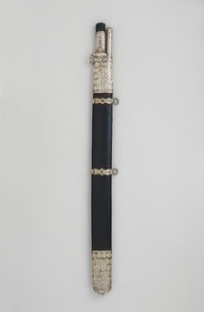 Saber and Dart with Scabbard, Mounts and scabbard, Turkish; blade, European, 17th century. Creator: Unknown.