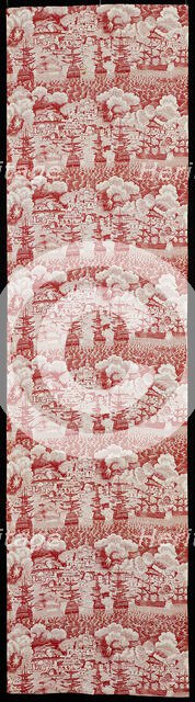 The Bombardment of Algiers (Furnishing Fabric), Great Britain, After 1816. Creator: Unknown.