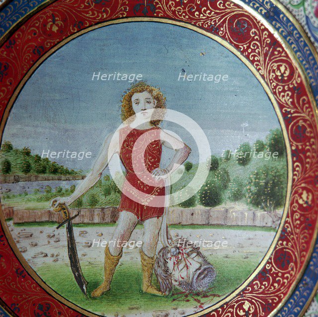 Dish showing David with Goliath's Head. Artist: Unknown