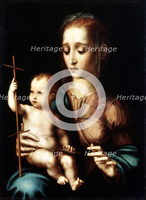 'Madonna and Child with a Cross-shaped Distaff', 1570s. Artist: Luis de Morales