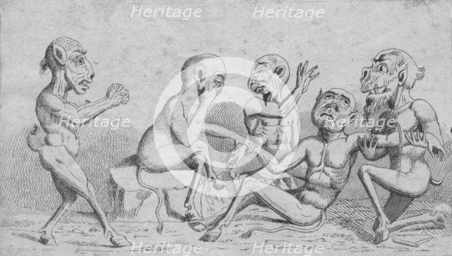 'Devils at Home - Breathing a Vein', c19th century. Artist: Unknown.