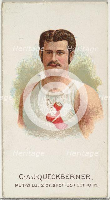 C.A.J. Queckberner, Shot Put, from World's Champions, Series 2 (N29) for Allen & Ginter Ci..., 1888. Creator: Allen & Ginter.