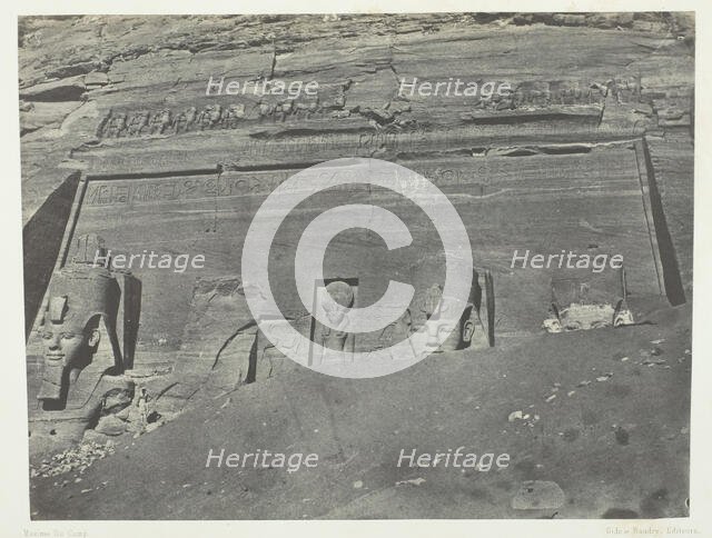 Ibsamboul, Vue Générale Du Grand Spéos De Phrè; Nubie, 1849/51, printed 1852. Creator: Maxime du Camp.