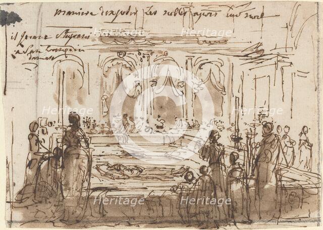 Maniere d'exposer les nobles apres leur mort. Creator: Gabriel de Saint-Aubin.