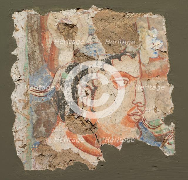 Fragment with a Head of Bodhisattva, c. 600-650. Creator: Unknown.