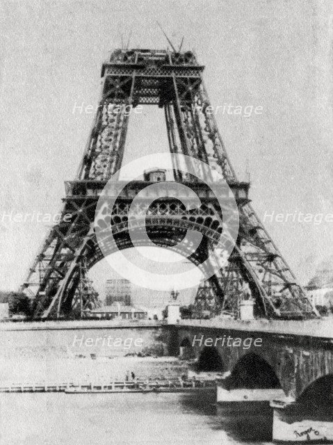 The Eiffel Tower under construction, Paris, c1888. Artist: Unknown