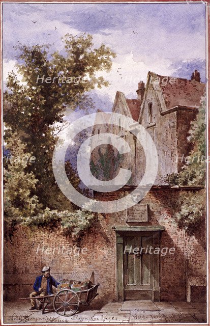 Nell Gwynne's house, Bagnigge Wells, St Pancras, London, 1865. Artist: Waldo Sargeant