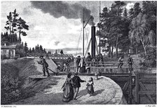 View of the Juustila Lock in Finland, 1873. Artist: Weger, August (1823-1892)