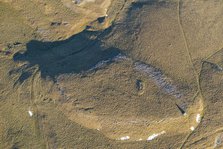 Dudderhouse Hill Long Cairn, recently scheduled, Austwick, Yorkshire Dales, 2025. Creator: Robyn Andrews.