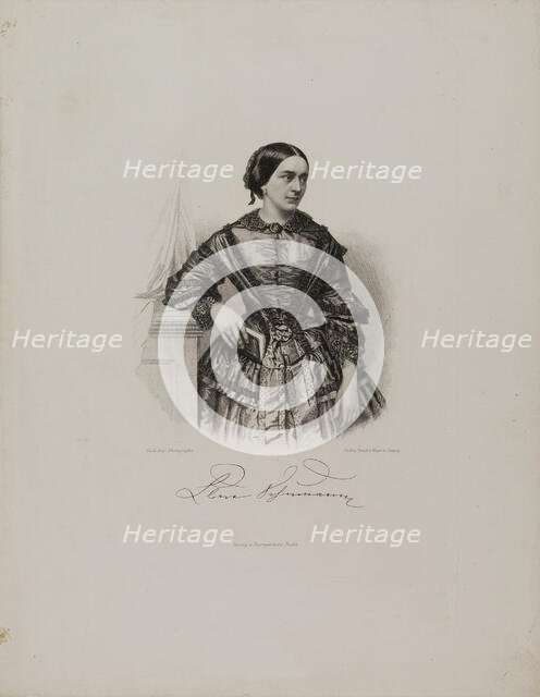 Portrait of Clara Schumann (1819-1896), 1865. Creator: Weger, August (1823-1892).