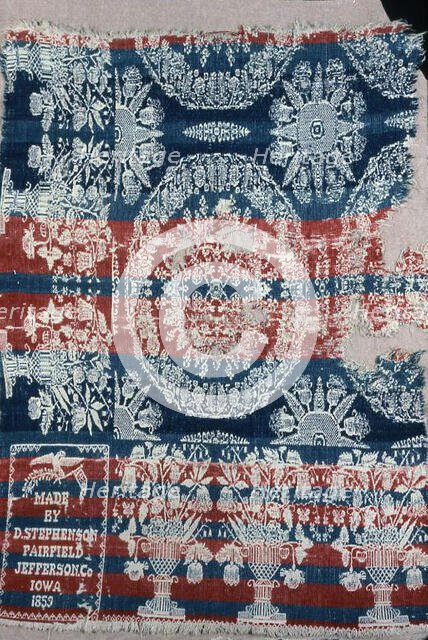 Coverlet (Fragment), United States, 1859. Creator: Daniel Stephenson.