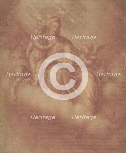 Madonna and Child Among the Clouds, 16th century. Creator: Anon.