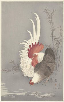 Rooster and chicken. Creator: Ohara, Koson (1877-1945).