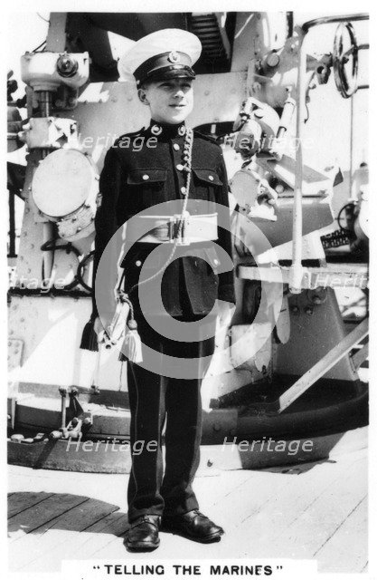 Young bugler of the Royal Marines, 1937. Artist: Unknown