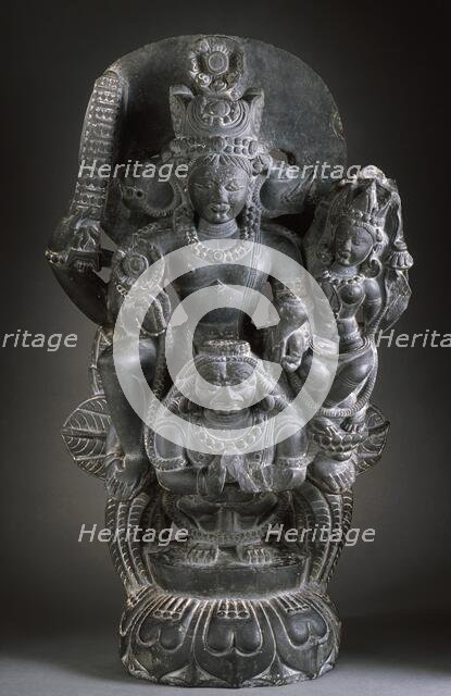 Vishnu and Shri Lakshmi on Garuda, 11th century. Creator: Unknown.