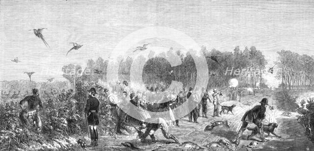 "A Shooting-Party at Compiègne", from a picture by M. Janet Lange, 1865. Creator: Mason Jackson.