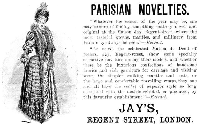 Advertisement for Jay’s Parisian Novelties, 1890. Creator: Unknown.