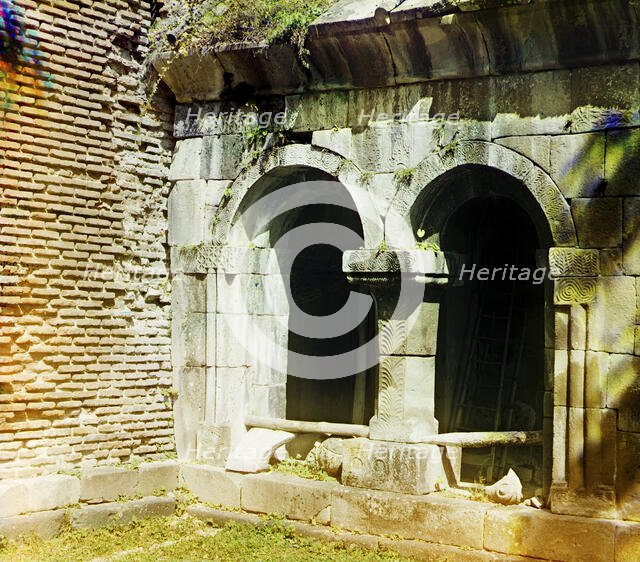 Entrance into the Timotis-Ubanskii Monastery..., between 1905-1915. Creator: Sergey Mikhaylovich Prokudin-Gorsky.