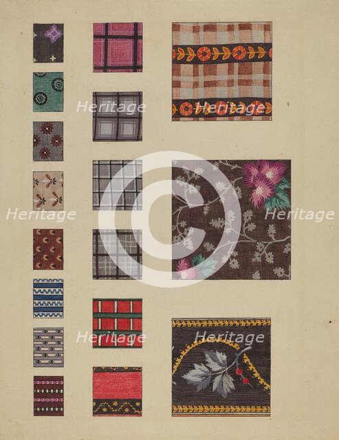 Printed Delaines, c. 1936. Creator: Millia Davenport.