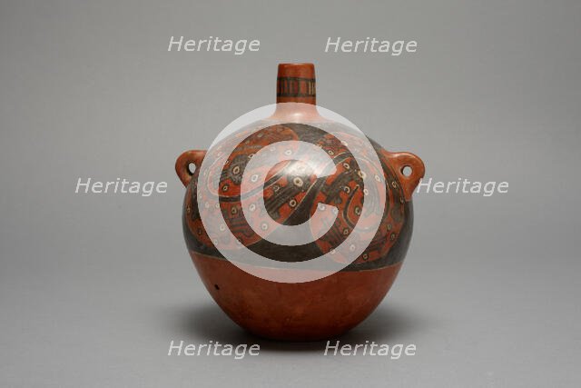 Globular Jar with Repeated Abstract Motifs in Sprial Design, A.D. 600/1000. Creator: Unknown.