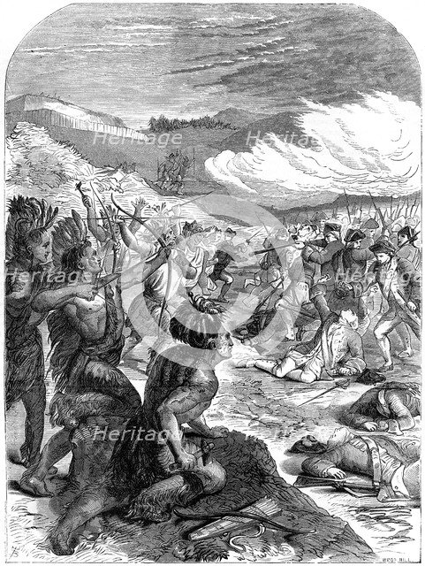 The death of General Edward Braddock (c1695-1755), 1755 (19th century).Artist: Bill