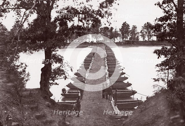 Pontoon Bridge at Deep Bottom, James River, 1864. Creator: Andrew Joseph Russell.