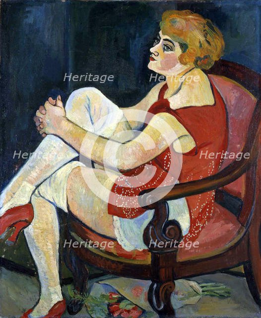 Woman with white stockings, 1924. Creator: Valadon, Suzanne (1865-1938).