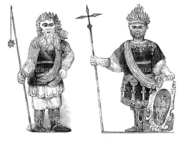 Gog and Magog, Guildhall, London, c1902. Artist: Unknown