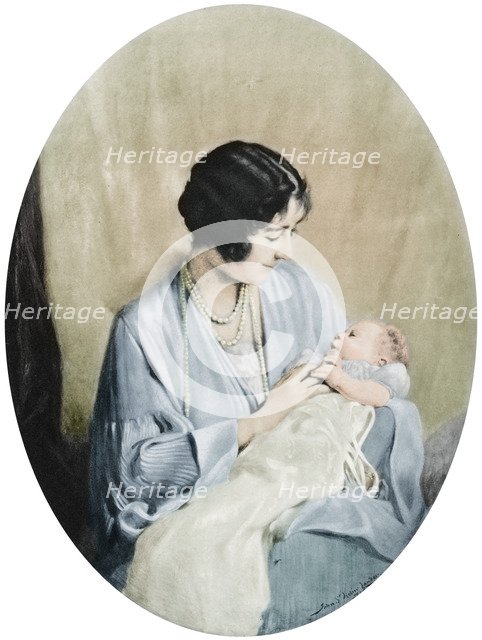 Queen Elizabeth with Princess Elizabeth in 1926, (1937).  Creator: John Saint-Helier Lander.