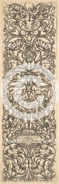 Candelabra with putti on goats at center, ca. 1525-50. Creator: Lambrecht Hopfer.