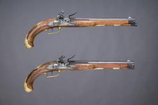 Pair of Flintlock Pistols, German, Regensburg, ca. 1760-70. Creator: Johann Andreas Kuchenreuter.