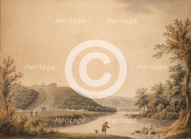 View of the Palace of Kurakin's Estate "Nadezhdino", 1800s. Creator: Moessmer, Joseph (1780-1845).