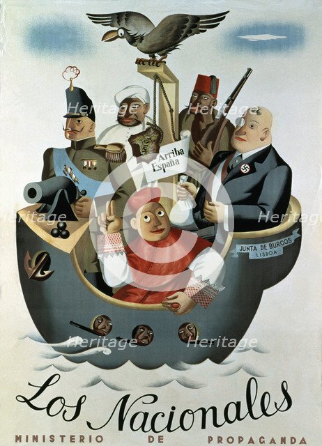 Spanish Civil War (1936 - 1939), 'The National', poster published by the Ministry of Propaganda i…