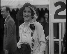 The Actress Gabrielle Brune Attending a Theatrical Garden Party, 1920s. Creator: British Pathe Ltd.