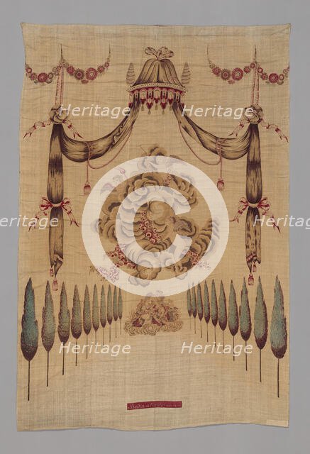 Head cloth for Bed Set, Nantes, 18th century. Creator: Unknown.