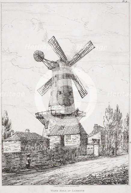 Windmill, Lambeth, London, 1814. Artist: Anon